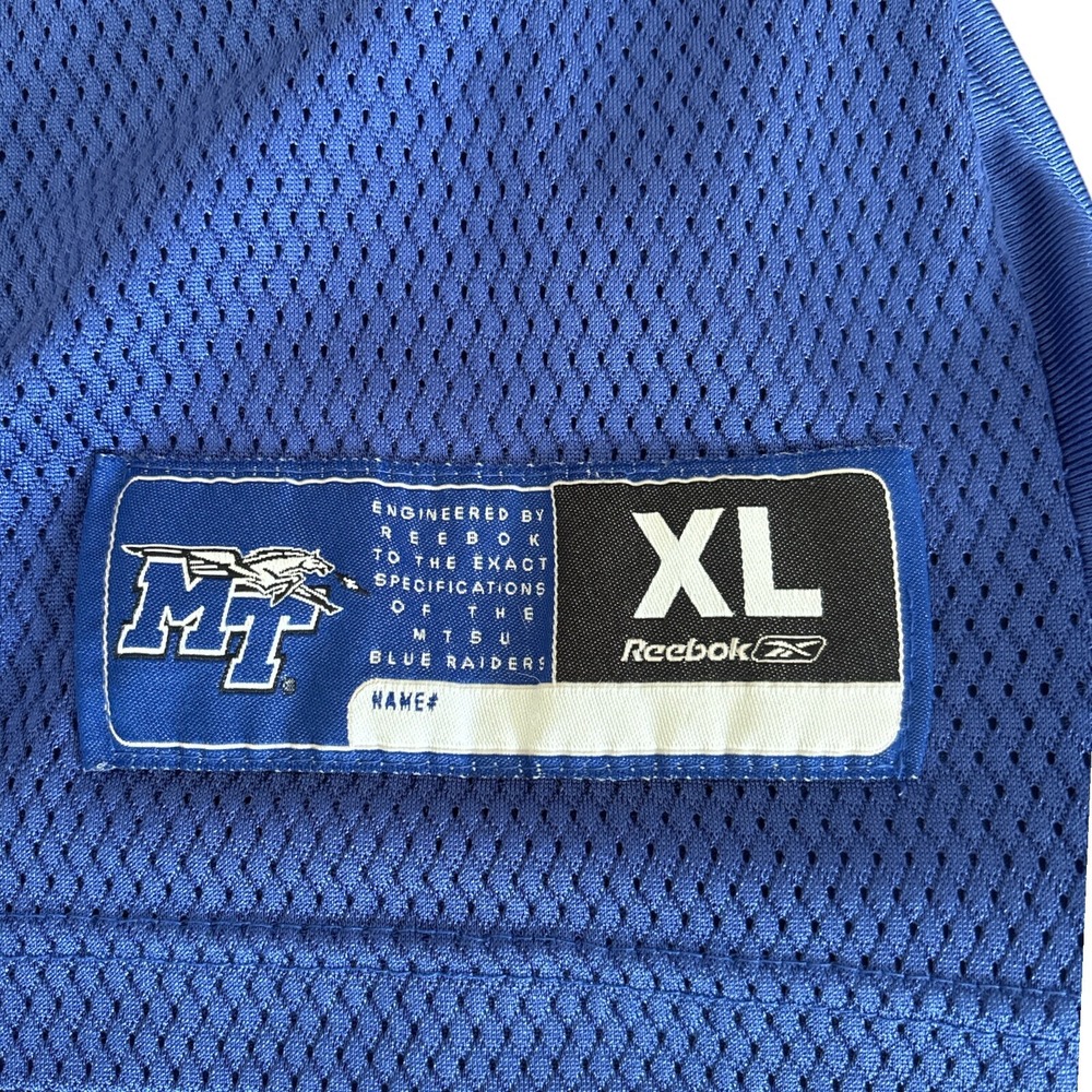 Middle Tennessee MTSU Blue Raiders Reebox Football Jersey Mens XL Blue Vintage - Picture 5 of 6